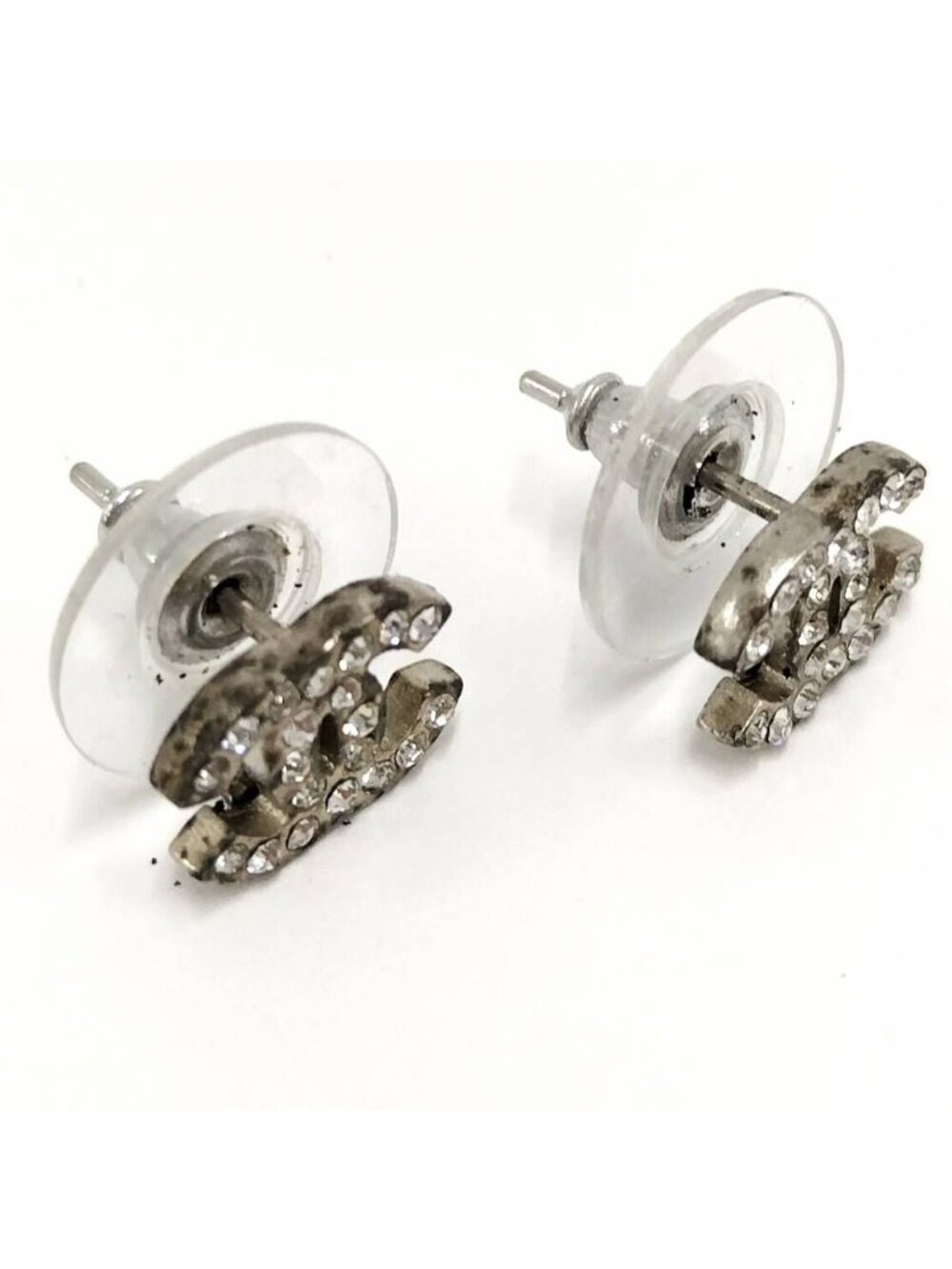 Chanel CC Logo Earrings Rhinestone - Picture 3 of 10